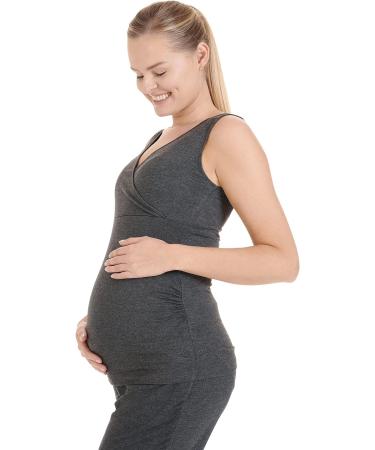 Herzmutter Maternity Homewear Set - 3-Piece Nursing Pyjamas - Pregnancy Wellness - Dark Gray - Buy Online on GoSupps.com