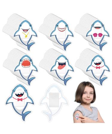 120 Pcs Kids Bandages Bulk 6 Styles Cartoon Shark Flexible Adhesive Bandages Cute Shark Bandages Breathable Waterproof Bandages Protect Scrapes Cuts Scrapes Burns for Kids Boys Girls