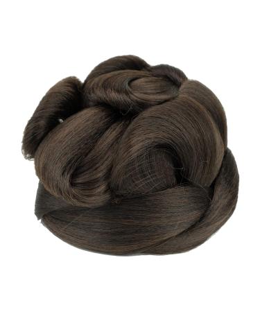 Imissu Braided Chaotic Curly Chignon Hair Tie - Donut Hair Tube Wig for Dancers & Parties (Chocolate Brown) - Buy Online on GoSupps.com