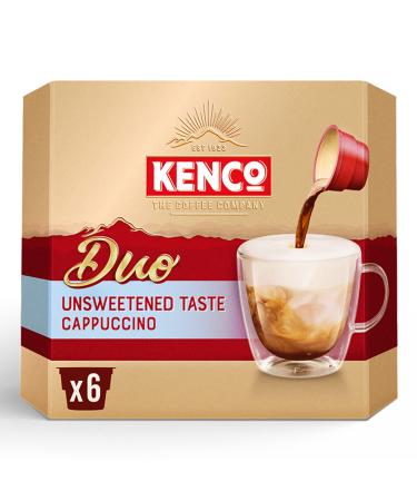 Kenco Duo Cappuccino Café instantané non sucré 6 x 4 (total de 24 portions)