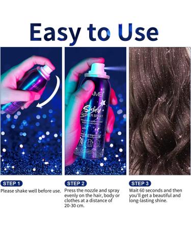 Blue Holographic Glitter Spray 60ML - Waterproof and Long-Lasting Body Shiny Spray for Hair and Skin - Buy Online on GoSupps.com