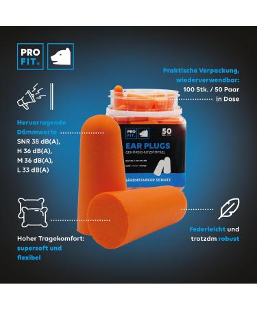 Per Fit Hearing Protection Earplugs - Soft PU Noise Insulation 50 Pairs - Ultimate Hearing Protection for All Environments - Buy Online on GoSupps.com
