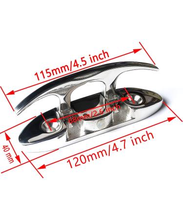 MX Boat Folding Cleats 4-1/2 inch Stainless Steel Pair - Marine Dock Cleats with Installation Accessories - Buy Online on GoSupps.com