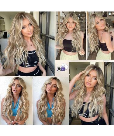 XIXIBI 20 Inch Ash Blonde Clip in Long Wavy Hair Extension - 4PCS Double Weft Synthetic Hairpieces for Women - Buy Online on GoSupps.com