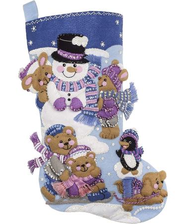 Bucilla 86975E Playing in the Snow Felt Applique Kit - DIY Holiday Craft Set - Buy Online on GoSupps.com