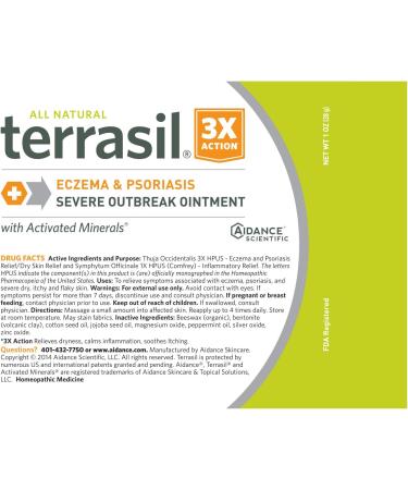 Terrasil Eczema and Psoriasis Cream | Calendula & Natural Ingredients | Eczema Relief for Severe Outbreaks | Soothes Rashes & Rosacea | Repairs Dry, Itchy Skin | 28g - Buy Online on GoSupps.com