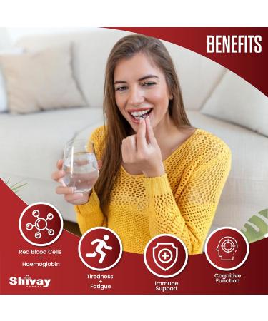 Iron 14mg Tablets | 180 Vegan Tablets - 6 Month Supply | High Strength Ferrous Fumarate Supplement | for Tiredness & Fatigue | Made in The UK by Shivay Herbals - Buy Online on GoSupps.com