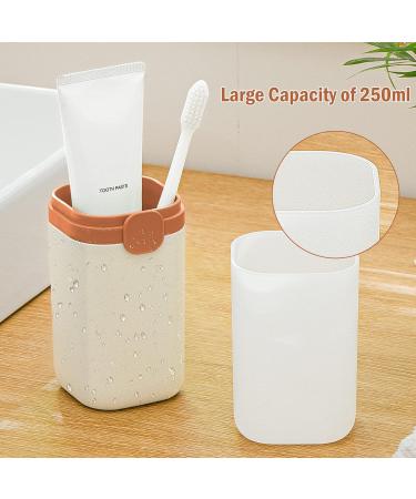 Poeland Portable Travel Toothbrush Cup Case - 8 Toothbrush Holder for Trips and Camping - Orange - Buy Online on GoSupps.com