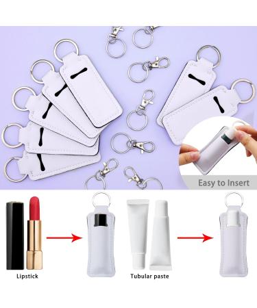 Duufin 24-Piece Chapstick Keychain Holder Set | Lip Balm & Lipstick Holders with Metal Clip Cords - Pure White | Ideal for Purses & Backpacks - International Shipping Available - Buy Online on GoSupps.com