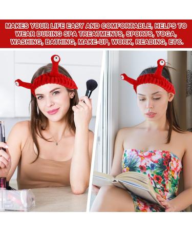 Molain Cartoon Coral Fleece Headband | Cute Elastic Hair Band for Women - Perfect for Makeup & Face Washing - Red - Buy Online on GoSupps.com