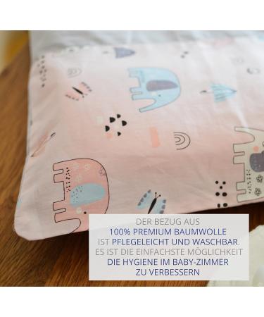 Elephant Pink Changing Mat Cover 75x85 cm - Removable 100% Cotton Baby Changing Pad Cover - Buy Online on GoSupps.com