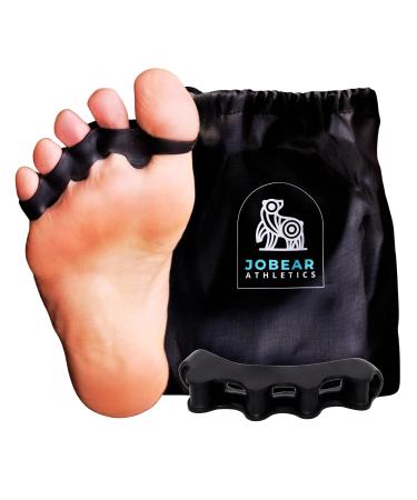 JOBEAR Toe Separators for Men & Women with Storage Bag - Toe Spacers for Foot Health and Bunion Relief - Correct Toes - Correct Foot - Bunion Pain - Plantar Fasciitis (Black)