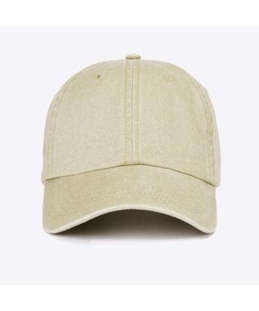 LANGZHEN Unisex Baseball Cap - 100% Cotton Adjustable Dad Hat for Men & Women - Khaki Washed Denim - Ideal for All Styles - Buy Online on GoSupps.com
