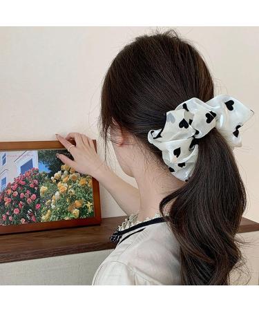 Heart Printed Scrunchies - Scrunchy Hair Ties | Yarn Wovened Elastics Hair Bands | Ponytail Holder Cute Hair Ties | Elastic Hair Scrunchies Hair Accessories for Women Girls Females Kids love - Buy Online on GoSupps.com