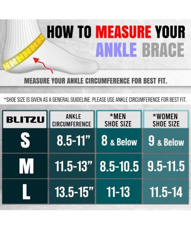 BLITZU Lace Up Ankle Brace for Sprained Ankles - Stabilizer Support Sleeve for Men & Women | Ideal for Volleyball Basketball & Injury Recovery - Size S - Buy Online on GoSupps.com