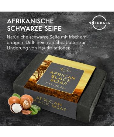 Natural African Black Soap with Shea Butter | Moisturizing Acne Treatment for Men & Women | 1 Pack - Buy Online on GoSupps.com
