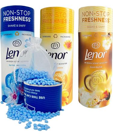 Lenor Scent Booster Beads Bundle - 176g (Spring Awakening, Gold Orchid, Summer Breeze) with Organza Bags & Guide - Buy Online on GoSupps.com