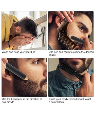 Professional Beard Filler for Home Use - Easy Liner Styling Tool for Men | Black Barber Stroker & Filler for Perfect Shapes - Buy Online on GoSupps.com