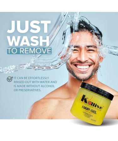 KALIVE Men's Hair Styling Gel 16 oz - Strong-Hold & Light Shine, Fresh Scent - No Flaking or Alcohol - Buy Online on GoSupps.com
