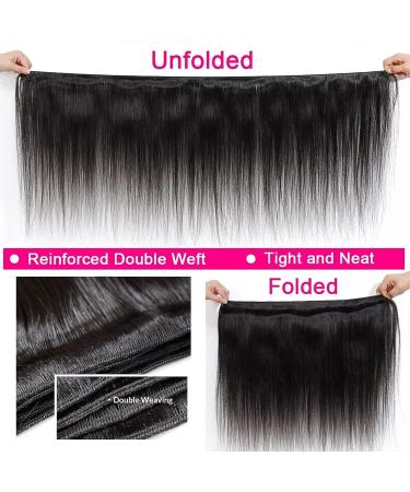 10A Brazilian Straight Human Hair Bundles - 18 20 22 Inch - Natural Color - 100% Unprocessed Weave Extensions for Black Women - Buy Online on GoSupps.com