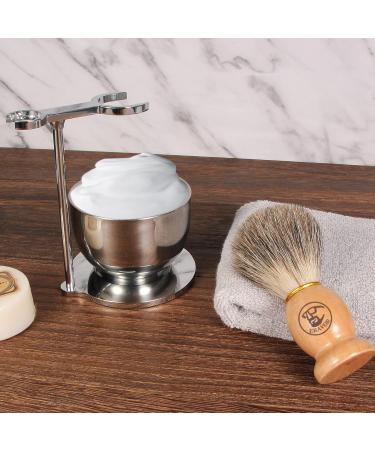 Eravor Luxurious 3-in-1 Stainless Steel Shaving Brush Set - Perfect Gift for Men Fathers & Husbands - Premium Synthetic Hair & Soap Shell - Buy Online on GoSupps.com