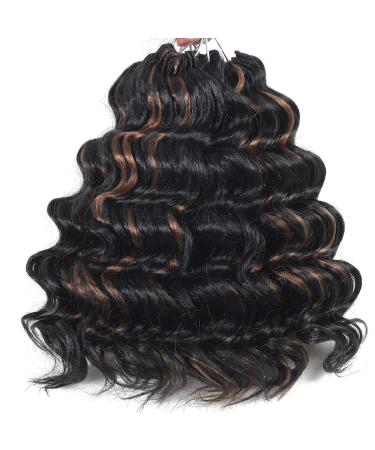Ocean Wave Crochet Hair Pre Looped 9 Inch 7 Packs Deep Wave Short Curly Braiding Extensions, Synthetic Hair for Women - 9Inch (Pack of 7) - Buy Online on GoSupps.com