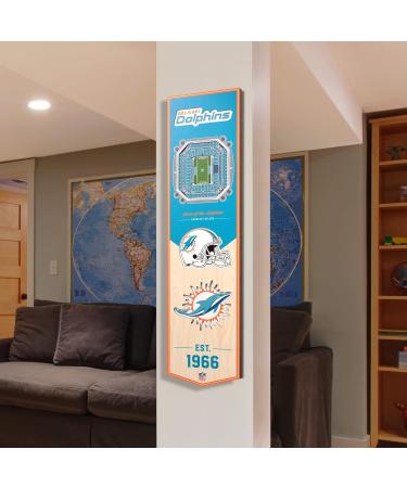 YouTheFan NFL 3D Stadium Banner - Miami Dolphins 8x32 Inch | Perfect Home D cor for Fans - Buy Online on GoSupps.com