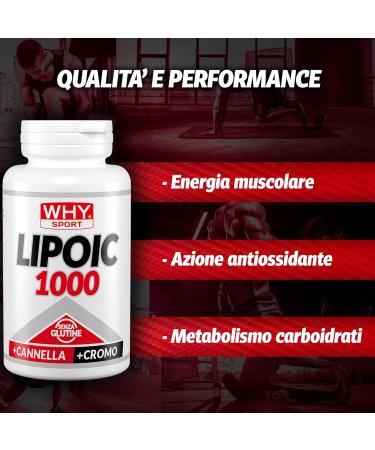 WHY SPORT LIPOIC 1000 - Acide alpha-lipo que 1000 mg haute dose - Compl ment alimentaire avec cannelle et chrome - 60 comprim s - Buy Online on GoSupps.com