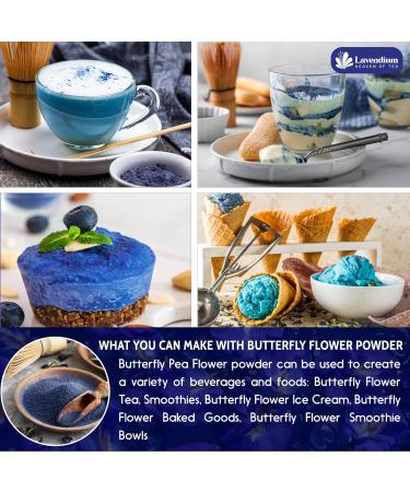 Lavendium Premium 220g (7.76oz) Blue Butterfly Pea Flower Powder 100% Natural and Pure Natural Food Coloring Butterly Pea Flower Tea No Additives No Gluten No Sugar Vegan CA - Buy Online on GoSupps.com