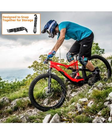 HZJD Bike Tire Levers Set - Professional Design for Easy Tire Changing, Smooth & Safe, Snap Together for Storage - 4PCS, Black - Buy Online on GoSupps.com