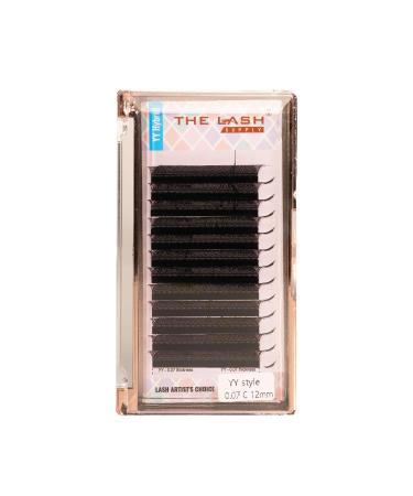THE LASH SUPPLY YY Hybrid Eyelash Extension Professional Supplies C/D Curl 9-15mm Length 0.07 Thickness Matte Black Fake Eye Lashes Soft and Lightweight Lashes Mixed Pack D Curl Mixed Length (9mm to 15mm)