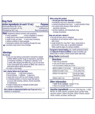 Vicks NyQuil Cough DM & Congestion Medicine Berry - 12 fl oz | Fast-Acting Relief - Buy Online on GoSupps.com