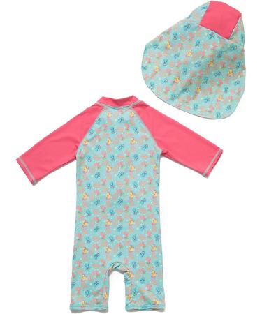 Bonverano Baby Girls UPF 50+ Sunsuit with Sun Cap (6-9 Months) - Pocket Design - Buy Online on GoSupps.com