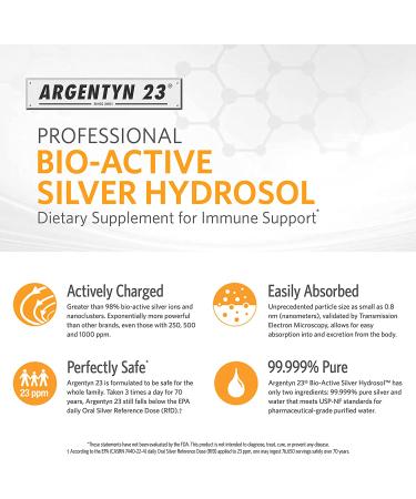 Argentyn 23 Professional Formula Bio-Active Silver Hydrosol 4 oz. Twist Top Bottle - Immune Support & Colloidal Minerals - Buy Online on GoSupps.com