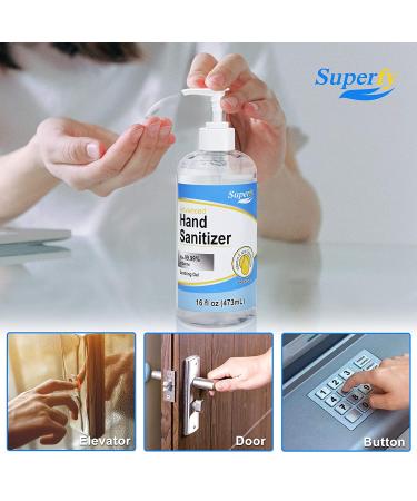 Superfy Moisturizing Hand Sanitizer Gel with Pump - 16 fl.oz, Pack of 4 - Buy Online on GoSupps.com