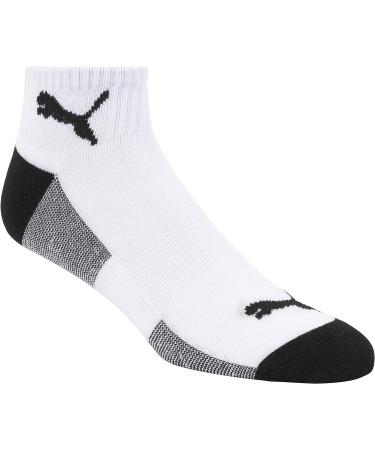 PUMA Men's 6 Pack Quarter Crew Socks - White/Black, Size 10-13 - Buy Online on GoSupps.com