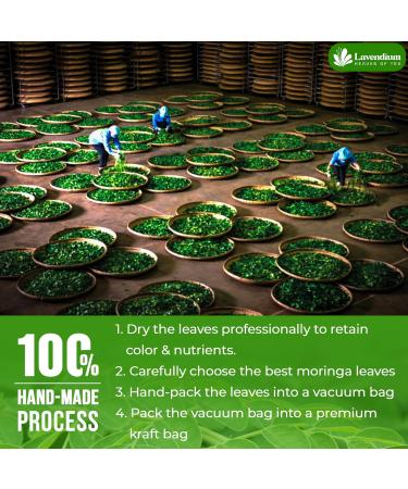 Lavendium Permium 120g (4.23oz) Natural Moringa Dried Leaves 100% Natural & Pure Moringa Leaves Moringa Loose Leaf Herbal Tea No Additives No Caffeine Vegan - Buy Online on GoSupps.com