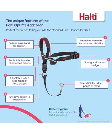 HALTI Optifit Headcollar Medium Size | Professional Anti-Pull Dog Training Harness - Buy Online on GoSupps.com