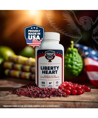 AMERICAN VITALITY Liberty Heart - Berberine Red Yeast Rice & Citrus Bergamot Heart Wellness Supplement Supports Healthy Cholesterol Levels & Blood Pressure Already in Normal Range* - 60 Capsules - Buy Online on GoSupps.com
