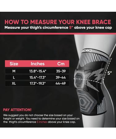 ROKKO Knee Braces for Pain Relief - 2 Pack Ultra Knee Compression Sleeves with Silicone Gel & Support for Exercise Arthritis Runner ACL PCL MCL Meniscus Tear - Buy Online on GoSupps.com