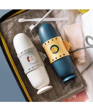 Portable Toothbrush Etui Set - 3pcs Travel Toothbrush Covers & Water Cup for Camping Business Trips & Home - Buy Online on GoSupps.com