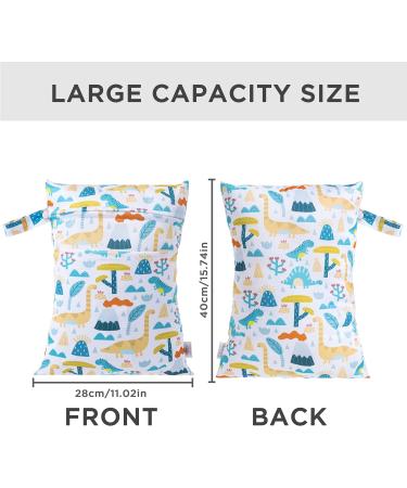 Hbselect 2PC Waterproof Diaper Bag Set with Zipper Wet Wipes Organizer for Babies & Toddlers Jungle Design - Buy Online on GoSupps.com