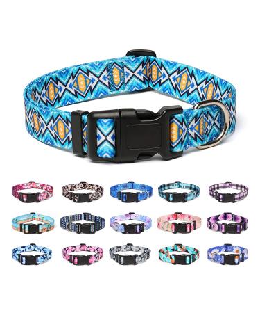 Suredoo dog collar adjustable soft & comfort nylon dog collar for small medium-sized dog puppies (m square) m (neck circumference 33-55 cm width 2 cm) square