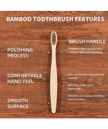 OUTIN Adults & Children Bamboo Toothbrushes 20 Pack - Soft Bristles, Eco-Friendly, Biodegradable Wooden Handle - HOT004 Mixed Color - Buy Online on GoSupps.com