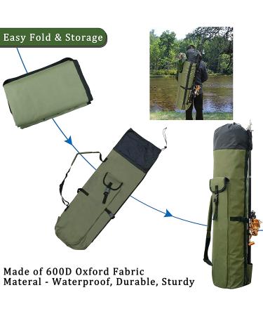 Fishing Rod Bag Pole Holder Fishing Rod Carrier Case Holds 5 Poles Travel Case Waterproof Lightweight Tackle Box Multifunctional Stand Fishing Bags Large Capacity Fishing Gear Organizer Gift for Men Khaki Green - Buy Online on GoSupps.com