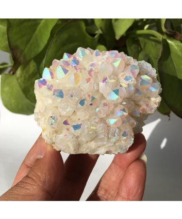 Reiki Crystal White electroplated Quartz Crystal Cluster Specimen Stone Reiki Decoration Can be Used for Crystal Cluster (Size : 130-150g) - Buy Online on GoSupps.com
