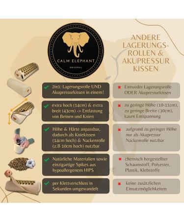 Buy Calm Elephant Original 2-in-1 Acupressure Pillow & Knee Roller - Relief for Knee Pain & Leg Tension - Premium Quality Pain Relief Solutions - Buy Online on GoSupps.com