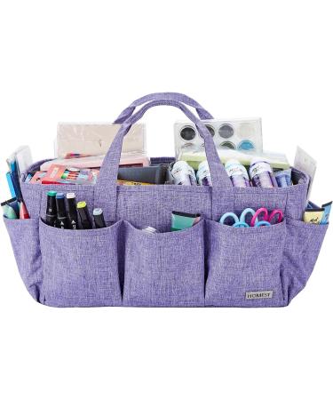 HOMEST Craft Organizer Tote Bag - Purple Art Caddy for Scrapbooking & Crafts Supplies - Buy Online on GoSupps.com