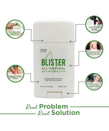 Zone Naturals Anti Blister Balm 1.5oz Stick - Natural Relief for Feet & Hands - Buy Online on GoSupps.com