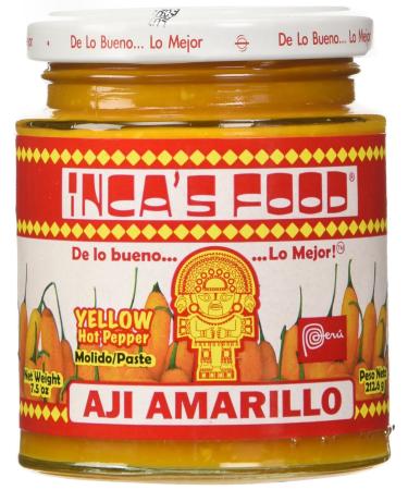 Inca's Food Aji Amarillo Paste - Hot Yellow Pepper Paste, 7.5 Oz Jar - Product of Peru 7.5 Ounce (Pack of 1)